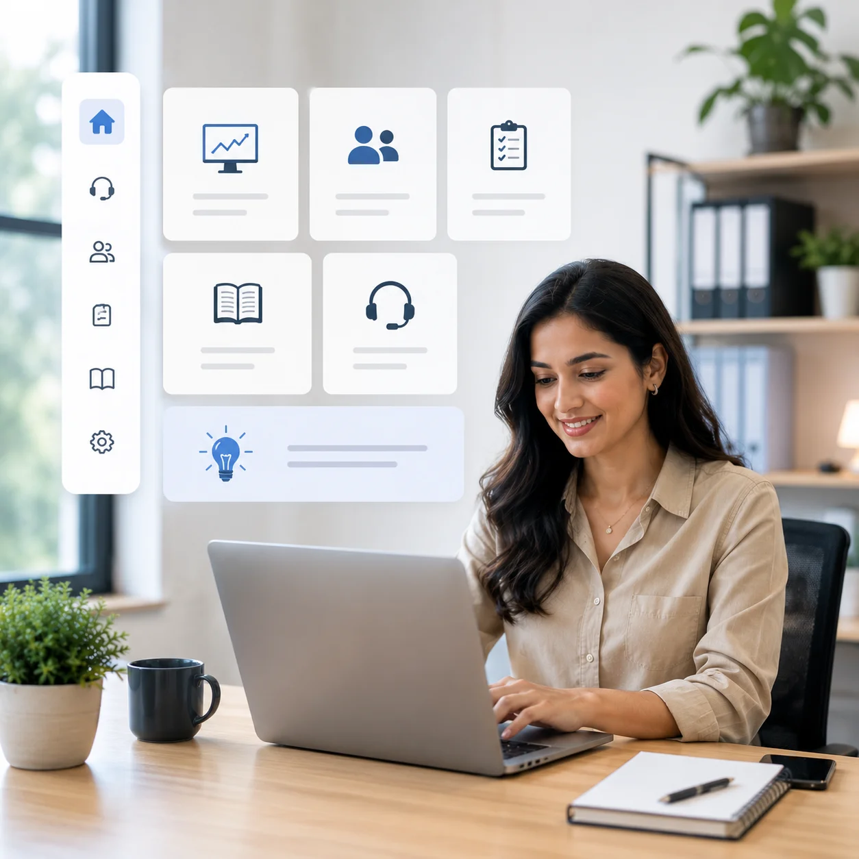 Customer service professionals assisting clients